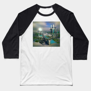 Industrial Futuristic City Baseball T-Shirt